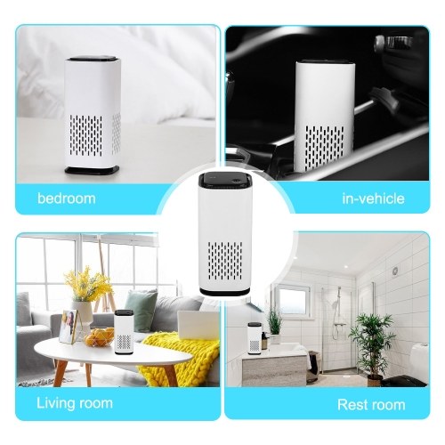 

Air Purifier for Home Bedroom Portable Car Negative Ion Air Cleaner with Atmosphere Light Touch Control Type-C Power Supply Small Travel Air Purifier for Office Living Room