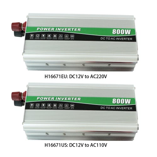 

Professional 800W DC12V to AC110V AC Household Car Inverter Power Converter Modified Sine Wave Charger