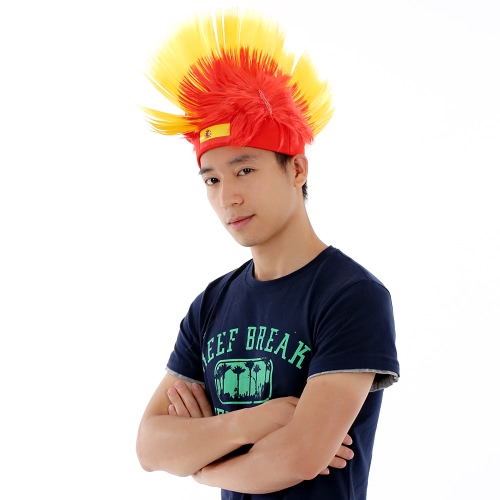 

Anself Germany Flag Football Soccer Fans Wig Cockscomb European Cup FIFA World Cup Sports Carnival Festival Cosplay Costume