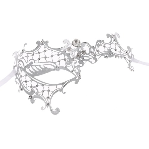 

FESTNIGHT Luxury Silver Laser Cut Metal Half Mask