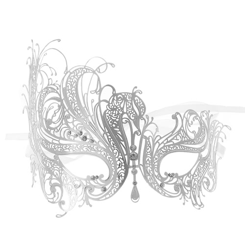 

Festnight Luxury Silver Laser Cut Metal Mask с Стразы маскарад маски Halloween Fancy подарок
