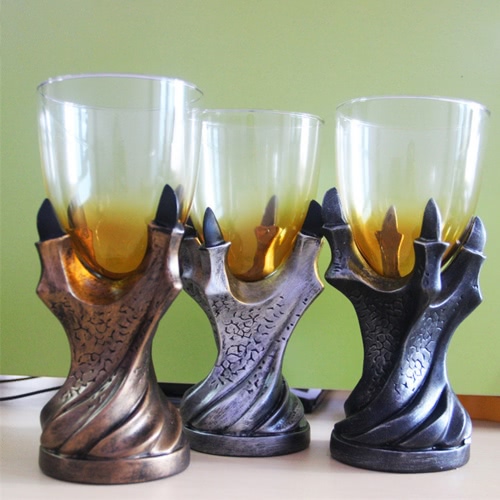 

3D Skull Dragon Claw Goblet Western Style Cup for Bear and Whiskey Gothic Drinking Vessels Halloween Decor Glass