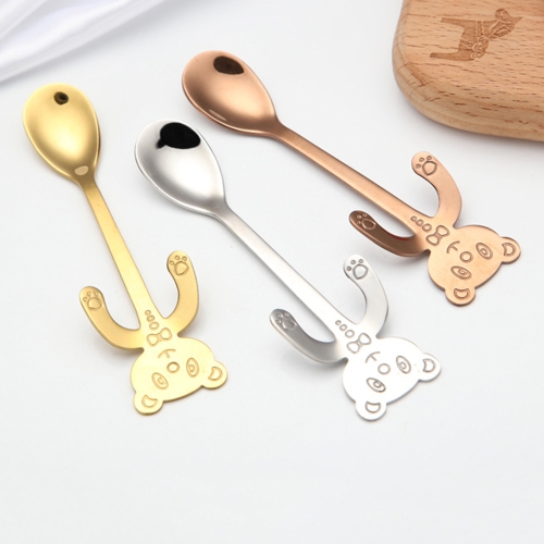 

Cute Bear Spoon 304 Stainless Steel Teaspoon Long Handle Coffee Spoons Sugar Dessert Appetizer Seasoning Bistro Flatware Hanging Cup Scooper Drinking Tools Kitchen Gadget Gold