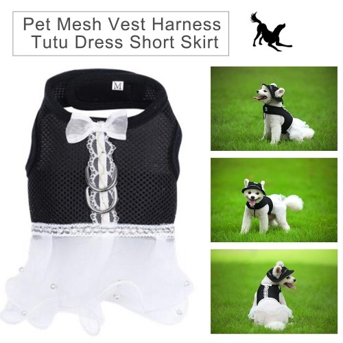 Dog Cat Pet Mesh Vest Harness Dress Short Skirt Tutu Dress for Dogs Cats Puppy Kitten