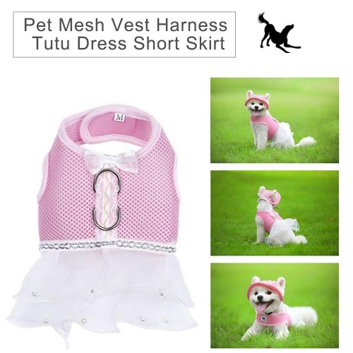 Dog Cat Pet Mesh Vest Harness Dress Short Skirt Tutu Dress for Dogs Cats Puppy Kitten
