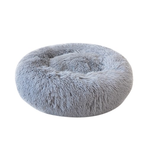 Round Plush Cat Bed Dog House Puppy Cushion