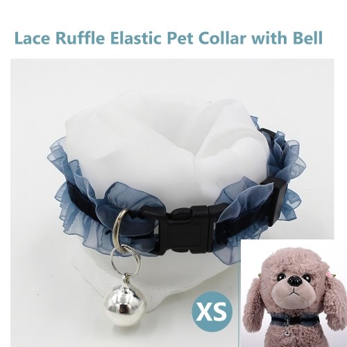 Collare per animali Colletto elastico con volant Collo con campana Collare per gatto regolabile Cinturino in tessuto morbido con campana per cucciolo di cane Gatto Gattino