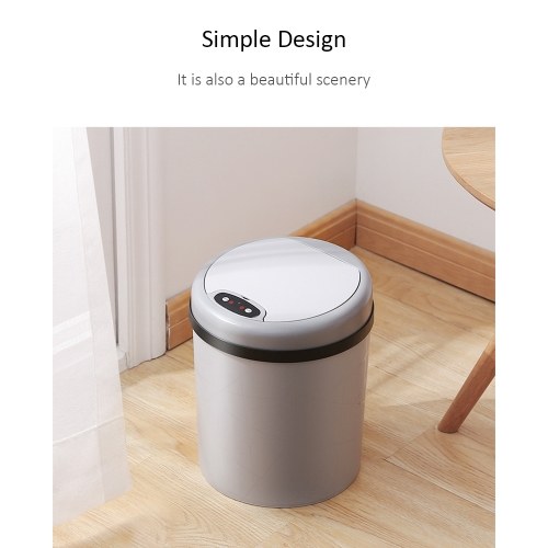 

Automatic Infrared Touchless Stainless Steel Automatic Smart Motion Sensor Rubbish Waste Bin Kitchen Trash Can Round Shape