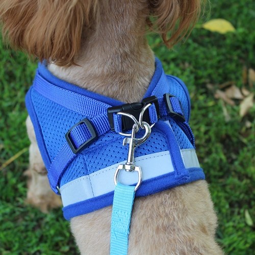 Dog Harness No-Pull Pet Harness Step-in Air Dog Harness, Soft Mesh Cat Harness, Step in Vest Harness Adjustable Outdoor Pet Vest, Reflective Harness for Pet Kitten Puppy Rabbit, (Black,S)