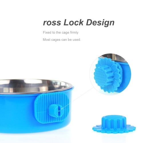 

Fixed Pet Food Bowl Dog Water Bowl Stainless Steel Removable Food Water Bowl Hanging Cage Cup for Dogs Cats Birds Small Animals