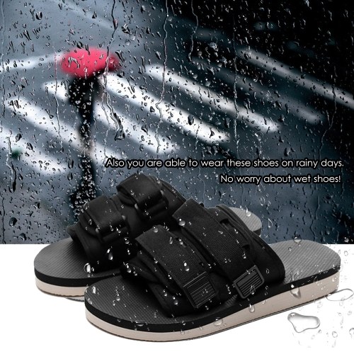 

Unisex Anti-Slip Sandals Rubber Slippers Flat Shoes with Open Toe Design Comfortable Footbed for Traveling Hiking Sea Beach Camping
