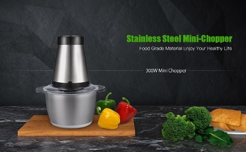 

Meat Grinder, Food Chopper 1.2L Food Processor for Meat, Vegetables, Fruits and Nuts, Mini Meat Mincer with Stainless Steel Bowl and 4 Blades, 300W