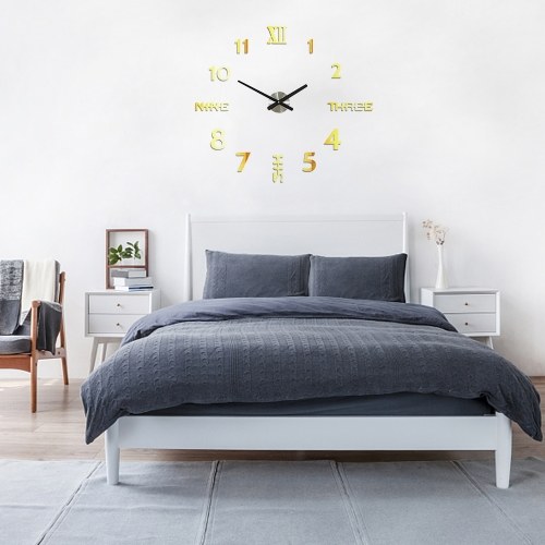 

DIY Wall Clock 3D Mirror Stickers Large Wall Clock Frameless Modern Design Large Watch