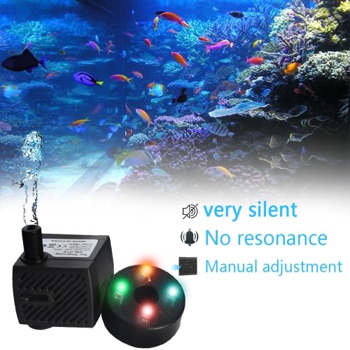 

SM-016 with 4 Color Lights 2W IP68 Waterproof Fish Tank Submersible Pump