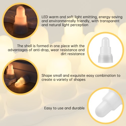 12 Pack Flameless Candles Led Candles Flickering USB Operated Electric Cordless Fake Candles Tea Lights for Room Party Votive Anniversary Wedding Festival Decor Gift Ideas 
