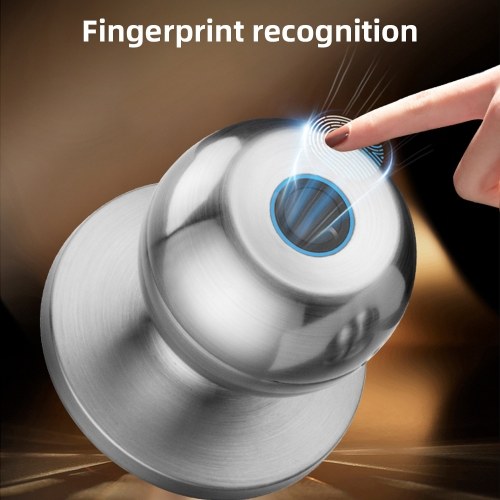 Smart Lock Keyless Entry Door Lock Fingerprint Door Knob TY App Remote Operation Type-C Port Rechargeable Battery BT 3-in-1 Fingerprint/Key/App Door Lock for 35-55mm Office Home Bedroom Door