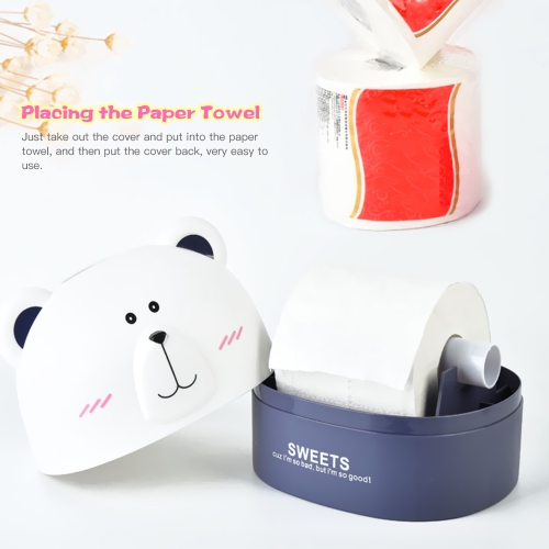 

Creative Plastic Paper Towel Box RB271 Polar Bear Tissue Box Desktop Animal Shaped Roll Paper Holder Cover