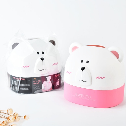 

Творческий пластиковый бумажный полотенце Box RB271 Polar Bear Tissue Box Desktop Animal Shaped Roll Paper Holder Cover