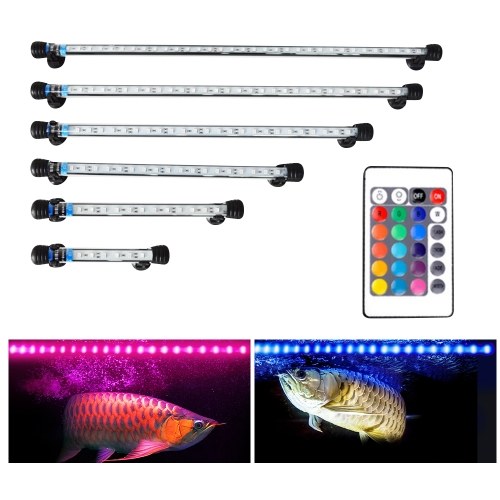 Fish Tank Light LED Aquarium Light Submersible Crystal Glass Lights RGB Colorful Underwater Light