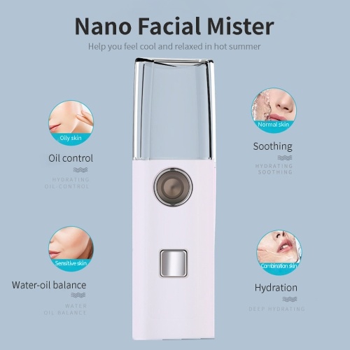 

Nano Facial Mister 30mL Face Humidifier Portable Cool Mist Facial Steamer SPA Moisturizing Hydrating Sprayer USB Rechargeable Handy Mist Sprayer