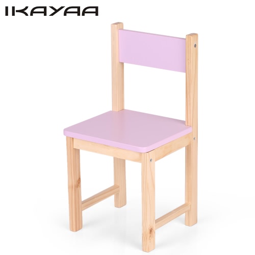 iKayaa Cute Wooden Kids Chair Stool Solid Pine Wood Children Stacking School Chair Furniture 80KG Load Capacity