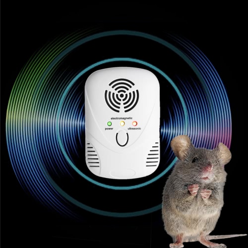 Electronic Ultrasonic/Electromagnetic Wave Mouse Repeller Rat Repellent Pests Repelling with Nightlight Adjustable Wave Frequency 