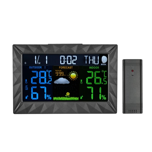 Multi-functional Wireless Color LCD Digital Clock