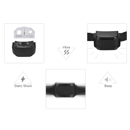 

328yd Remote Dog Training Collar Shock/Vibra/Beep/Lamp Anti Bark Collar Rainproof Rechargeable for Small Medium Large Dogs