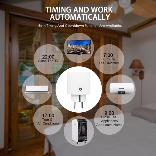 

Smart Wi-Fi Mini Outlet Plug Switch Works With Echo Alexa Remote Control EU Plug