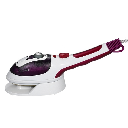 

Multifunctional Portable Handheld Electric Garment Fabric Steamer Cloth Flat Iron Steam Brush with Ceramic Soleplate 2 Detachable Brushes for Home Travel AC220V EU Plug