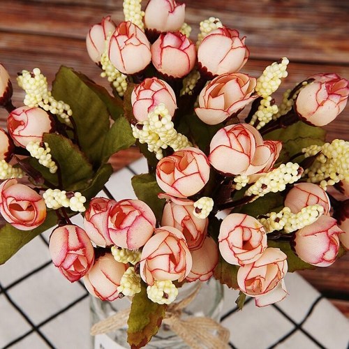 

15Pcs Rose Buds Simulation Star Bracts Bouquet Silk Artificial Flowers