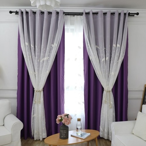 

Modern Birds Pattern Double-Layer Home Fashion Window Decorative Curtain