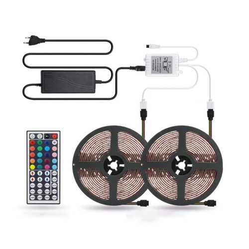 

DC 12V/5A 32.8ft 5050 RGB 300 LEDs Strip Lights Kit with 44 Key IR Remote