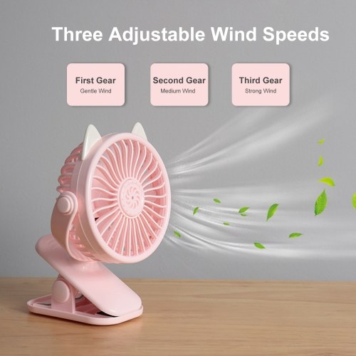 

Table Fan 360°Adjustment Portable Mini Handheld Fan 3 Speeds Low Noise Personal Desk Fan with Night Light for Travel Camping Office Home USB Powered Desk Fan