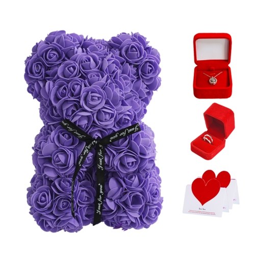 

Rose Bear Girlfriend Gifts Silver Ring Necklace Gift Box