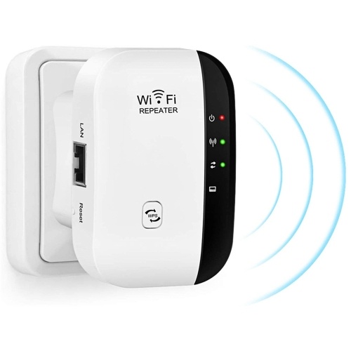 

Wi-Fi Extender Signal Booster Wi-Fi Singal Range Repeater Up to 300Mbps Improves Wireless Coverage Access Point Integrated Antennas LAN Port