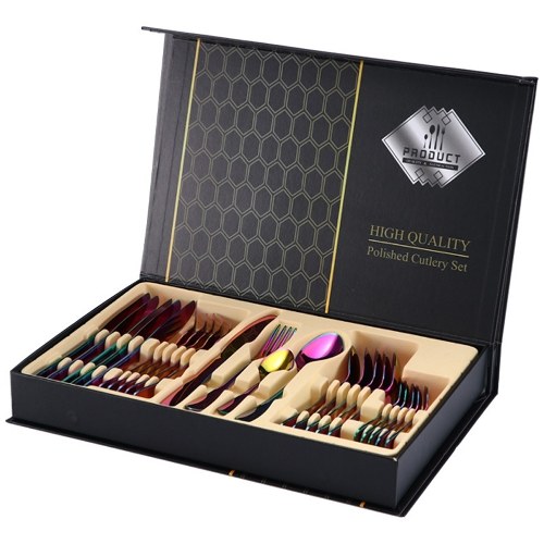

24pcs Western Steak K nife Fork Spoon Gift Box Set Stainless Steel Tableware Set