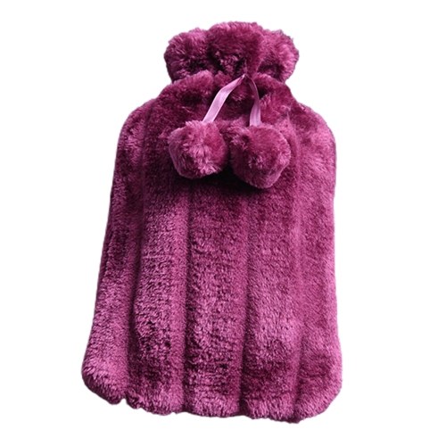 

Hot Water Bag Rubber Inner Tank Large Water Injection Port with Plush Cover Autumn Winter Water Refill Hand Warm Water Bag