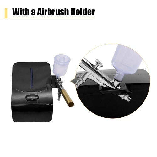 

Multi-functional Airbrush Kit with Compressor Handheld Air Brush Set Dual-Action 5-level Adjustable Pressure Max.25PSI with 2pcs Paint Cups for Painting Craft Model Coloring Nail Art Makeup Cake Decorating