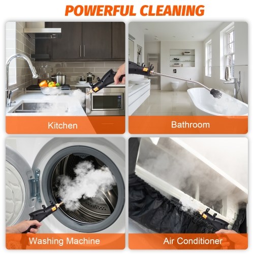 

2800W Portable Handheld Steam Cleaner 2L Water Tank High Temperature 3 Bar Pressurized Steam Cleaning Machine with Brush Heads for Kitchen Bathroom Air Conditioner Refrigerator