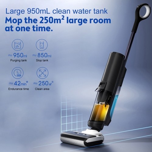 

Cordless Wet Dry Vacuum Cleaner 230W Motor 15000Pa Powerful Suction 40min Runtime Self-Cleaning Hard Floor Cleaner Vacuum Mop All in One with Voice Reminder LED Display Screen HEPA Filter Rolling Brush Great for Hardwood Floor Pet Hair