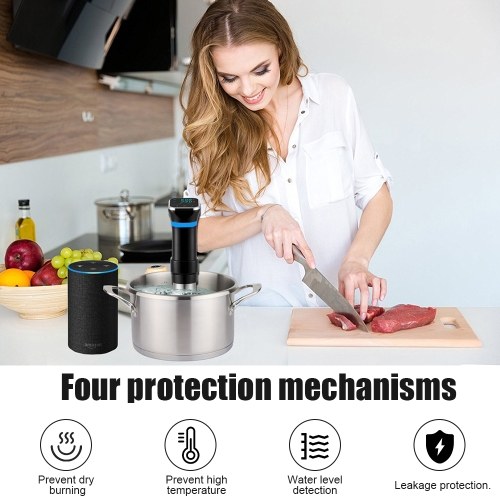Sous Vide Machine Immersion Circulators 1100W Ultra Quiet Stainless Steel Sous Vide Precision Cooker Kitchen Gadgets with Touch Control Accurate Temperature 