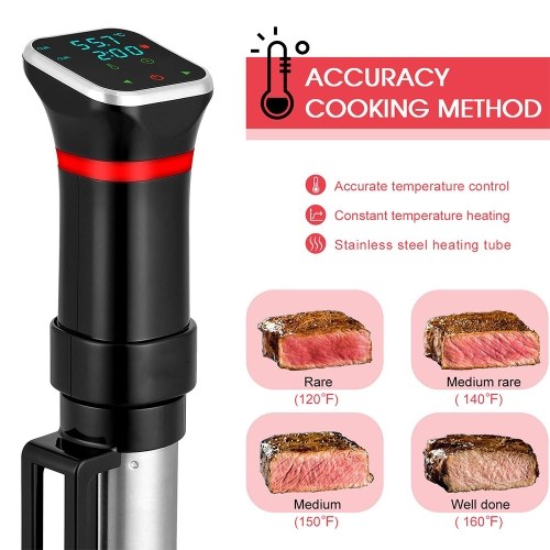 Sous Vide Machine Immersion Circulators 1100W Ultra Quiet Stainless Steel Sous Vide Precision Cooker Kitchen Gadgets with Touch Control Accurate Temperature 