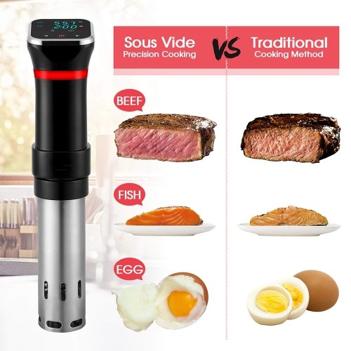 Sous Vide Machine Immersion Circulators 1100W Ultra Quiet Stainless Steel Sous Vide Precision Cooker Kitchen Gadgets with Touch Control Accurate Temperature 
