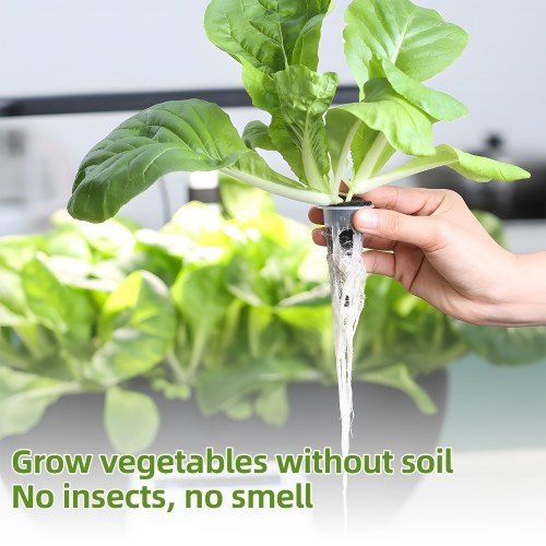 Hydroponics Growing System Kit 17 Pods Full-Spectrum Plant Grow Light Built-in Fan Height Adjustable 2 Modes LCD Display Plant Germination Kit for Vegetable Lettuce Potted Plants 