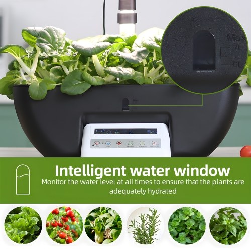 Hydroponics Growing System Kit 17 Pods Full-Spectrum Plant Grow Light Built-in Fan Height Adjustable 2 Modes LCD Display Plant Germination Kit for Vegetable Lettuce Potted Plants 