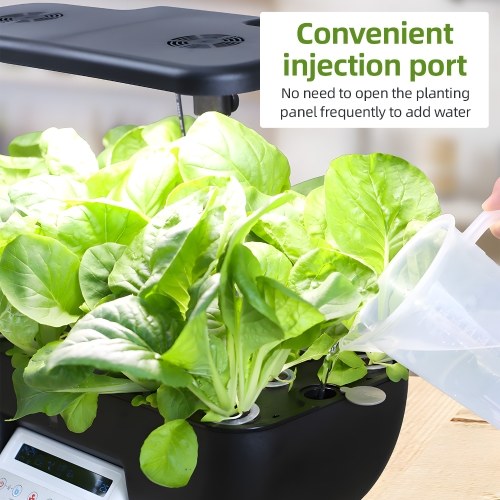 Hydroponics Growing System Kit 17 Pods Full-Spectrum Plant Grow Light Built-in Fan Height Adjustable 2 Modes LCD Display Plant Germination Kit for Vegetable Lettuce Potted Plants 
