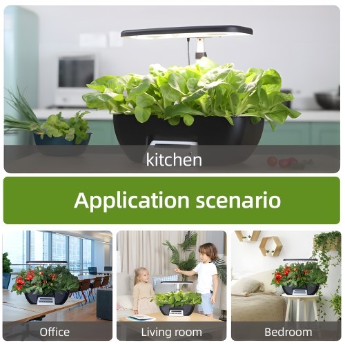 Hydroponics Growing System Kit 17 Pods Full-Spectrum Plant Grow Light Built-in Fan Height Adjustable 2 Modes LCD Display Plant Germination Kit for Vegetable Lettuce Potted Plants 