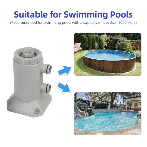 Cartridge Filter Pump for Above Ground Pools 55W 250L/H Flow Rate Low Noise Improved Circulation and Filtration Water Filter Pump Cartridge with 2 Hose / Filter Cartridge 