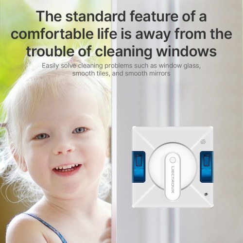 LIECTROUX YW509 Window Cleaning Robot with Remote Controller and APP Control Smart Path Planning 3 Way Water Spray 3000Pa Suction Power Edge Detection Anti-falling Protection Automatic Window Cleaner 